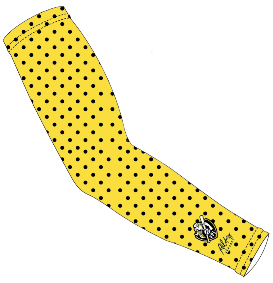 Yellow and Black Polka Dot Compression Sleeve